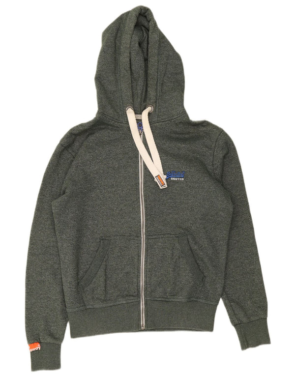 Maglione con cappuccio e zip da uomo Superdry piccolo in cotone screziato verde