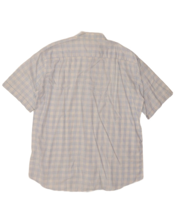 Camicia a maniche corte da uomo VINTAGE taglia 18 45 2XL cotone a quadri blu