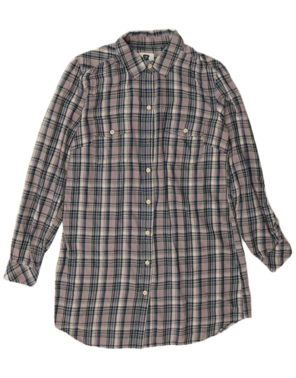Abito camicia in flanella da donna Levi's UK 10 piccolo cotone a quadri viola