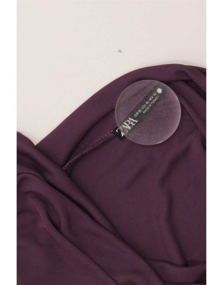 Top Zara da donna a maniche lunghe standard UK 18 XL Viola