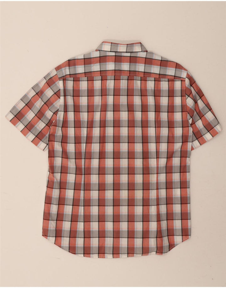 Hugo Boss Camicia da uomo a maniche corte dal taglio moderno, in cotone a quadri rossi grandi