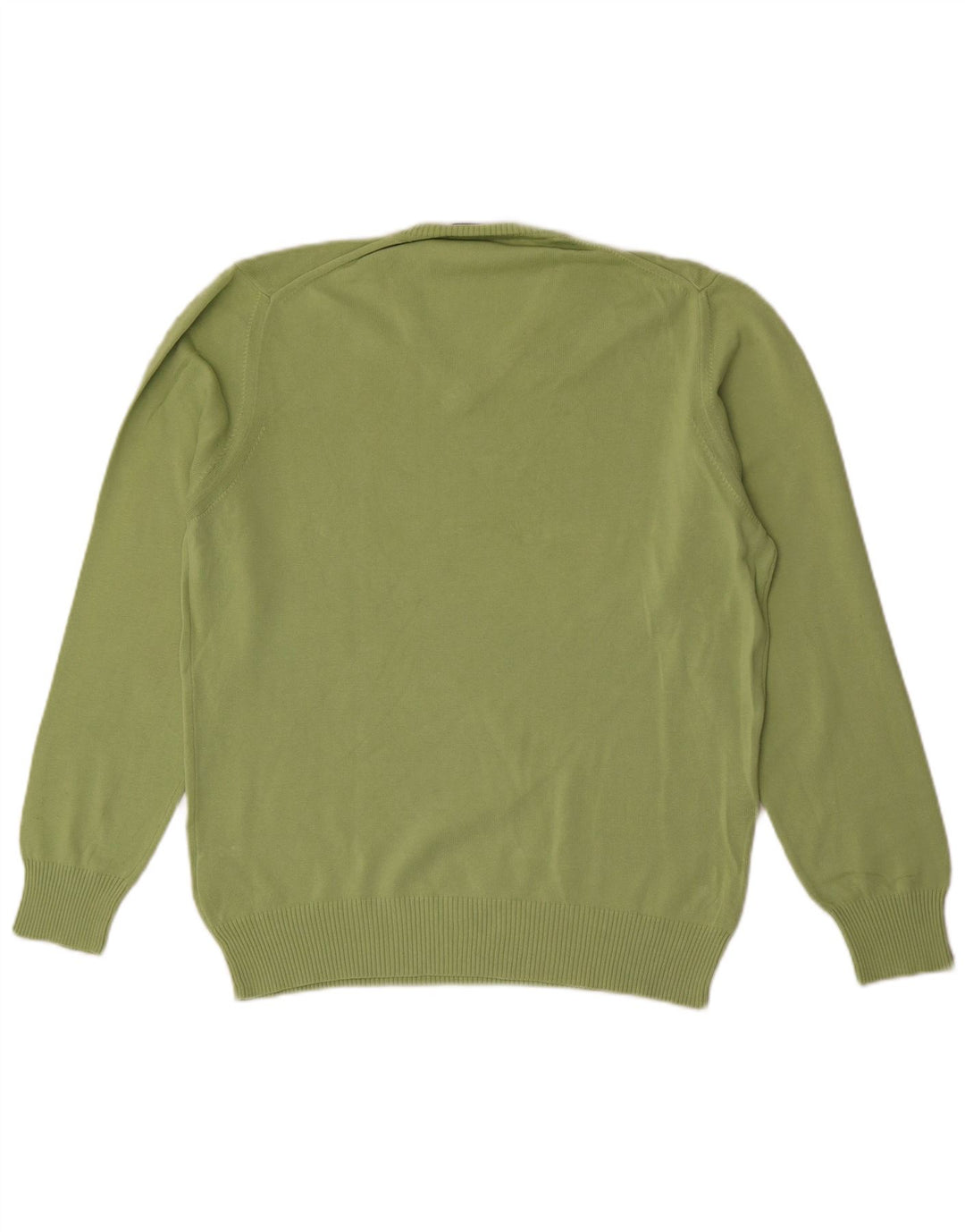 Maglione Zara da uomo con scollo a V grande in cotone verde