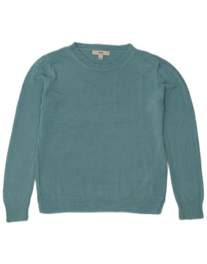 Maglione maglione con scollo a barca da donna Marks & Spencer UK 12 Acrilico blu medio
