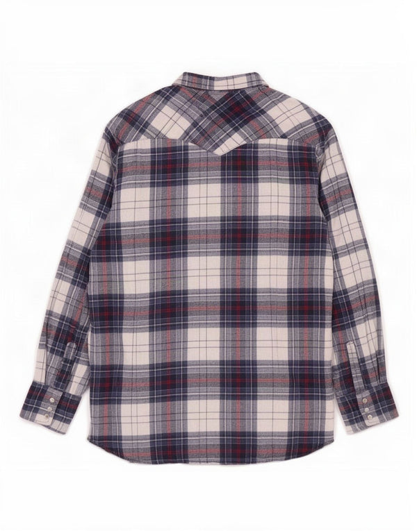 Camicia in flanella western da uomo Wrangler 2XL cotone scozzese blu