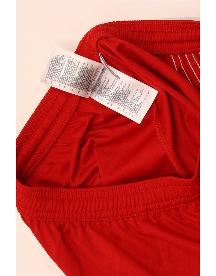 Pantaloncini sportivi Adidas Climalite da uomo piccoli in poliestere color block rosso