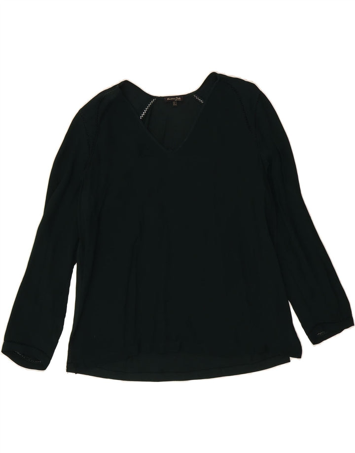 MASSIMO DUTTI Womens Top Long Sleeve UK 16 Large Green Vintage Massimo Dutti and Second-Hand Massimo Dutti from Messina Hembry 