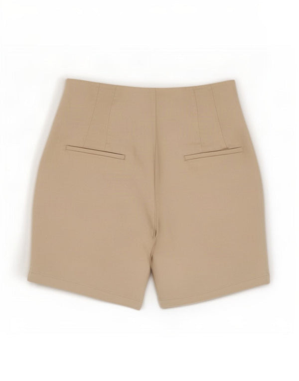 Pantaloncini chino con ancoraggio a vita alta da donna Zara XS W24 Beige
