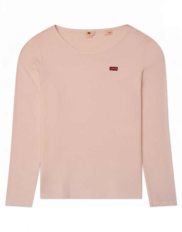 Levi's Donna Top Manica Lunga UK 12 Medio Bianco