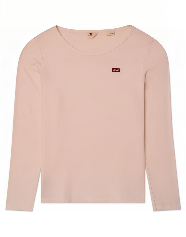 Levi's Donna Top Manica Lunga UK 12 Medio Bianco