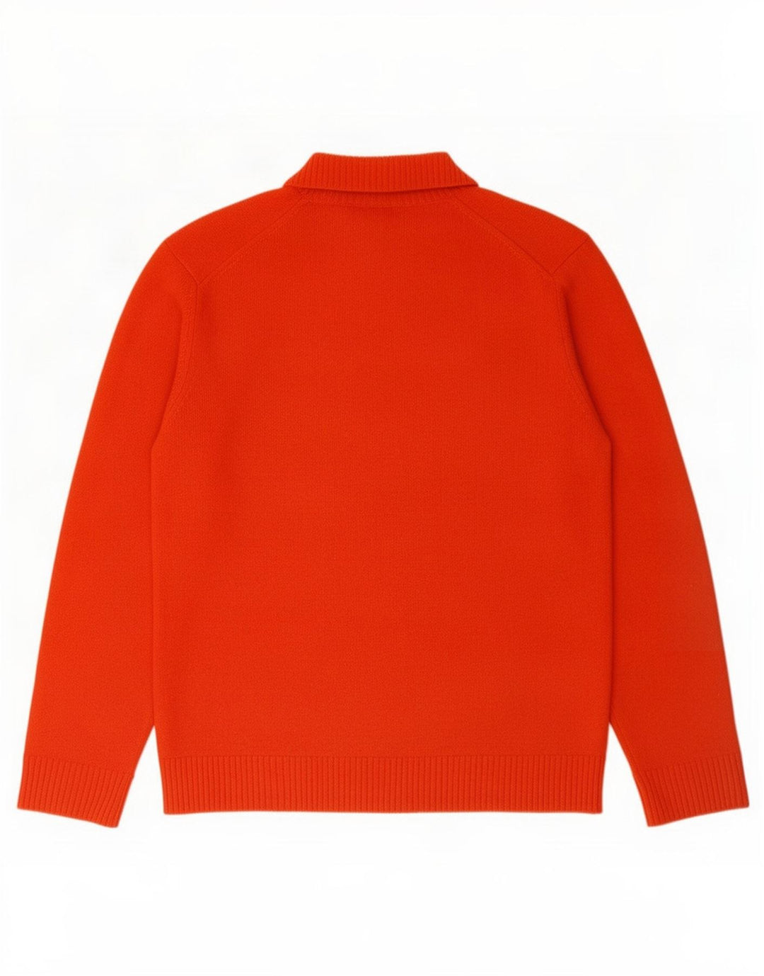 Massimo Dutti Maglione da uomo con bottoni e collo grande in lana arancione