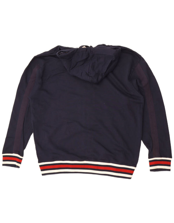 Maglione con cappuccio e zip da uomo Fila IT 52 Large in cotone color block blu navy