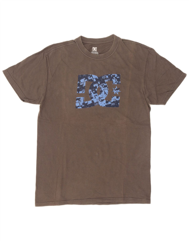 T-shirt grafica da uomo DC Top in cotone grigio medio