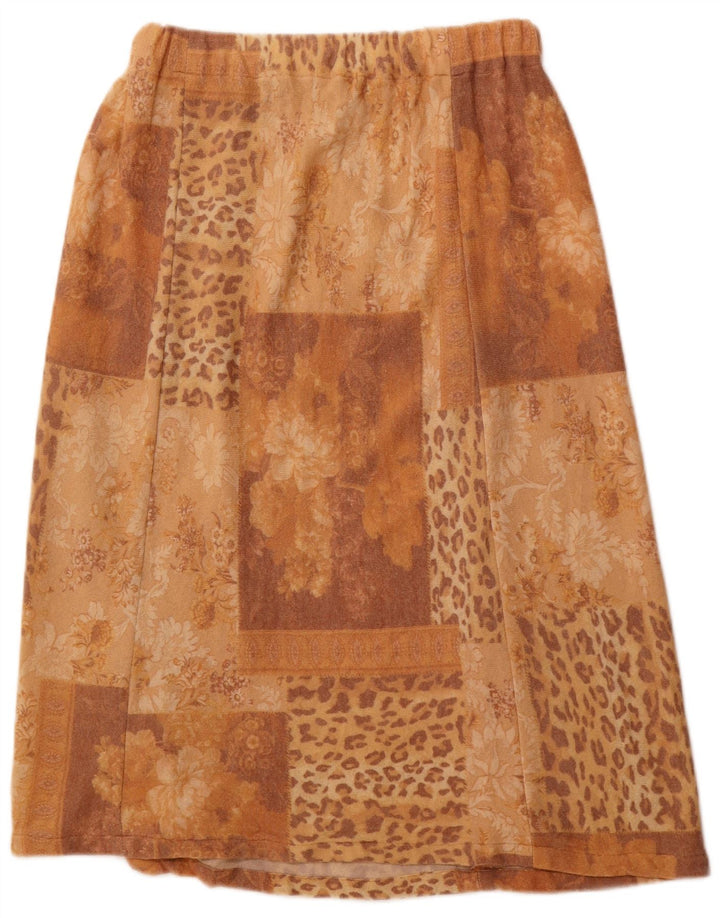 Gonna a trapezio da donna vintage W30 patchwork marrone medio