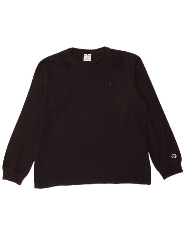 Champion Maglia da uomo a maniche lunghe grande in cotone nero