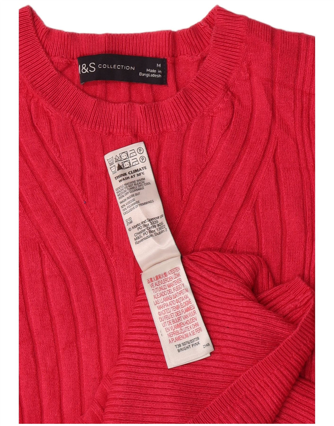 Maglione maglione con scollo a barca da donna Marks & Spencer UK 12 Rosa medio