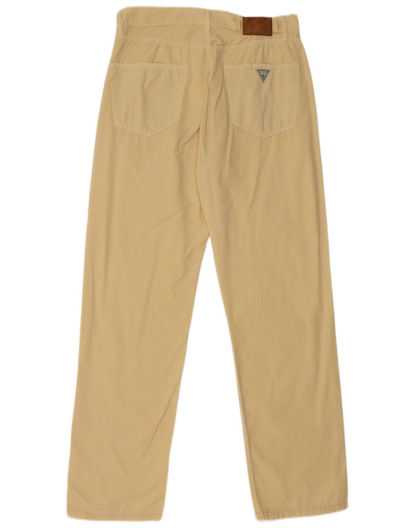 Pantaloni casual dritti da uomo GUESS W33 L32 in cotone giallo