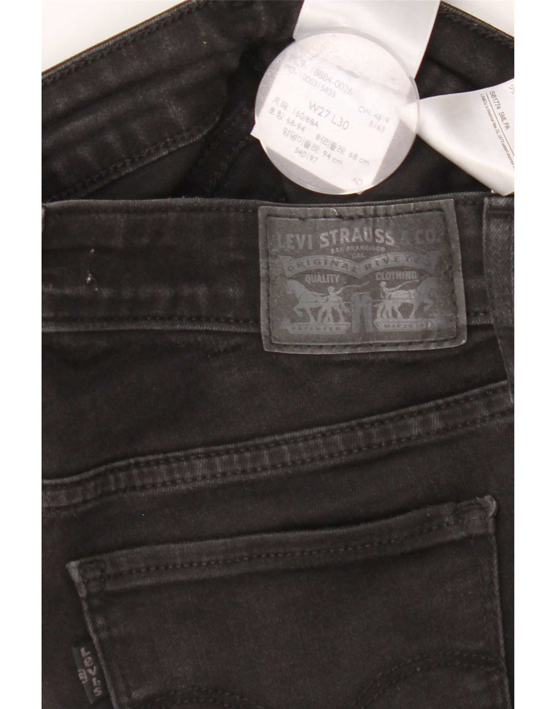 Jeans Levi's 712 Slim da donna W27 L30 cotone nero