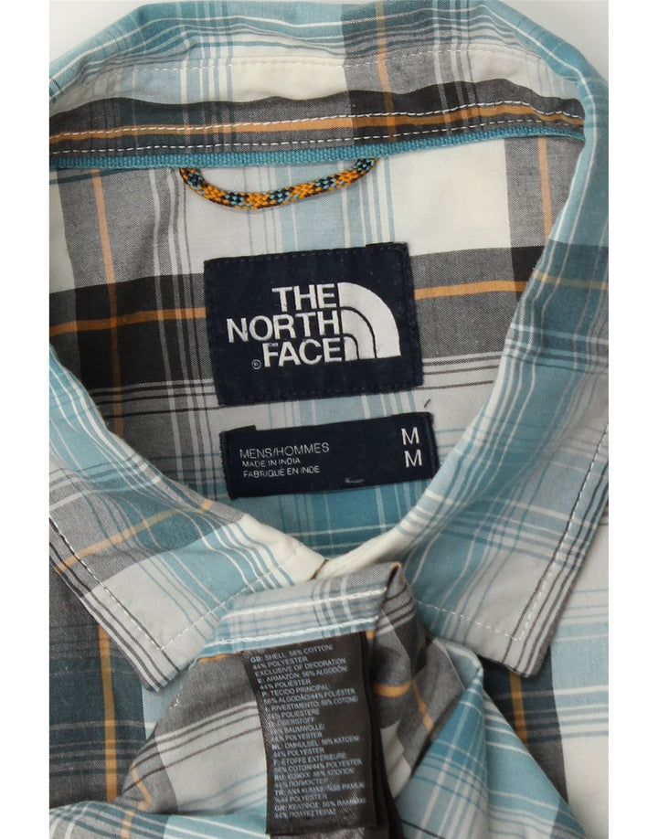 Camicia a maniche corte da uomo The North Face in cotone a quadri blu medio