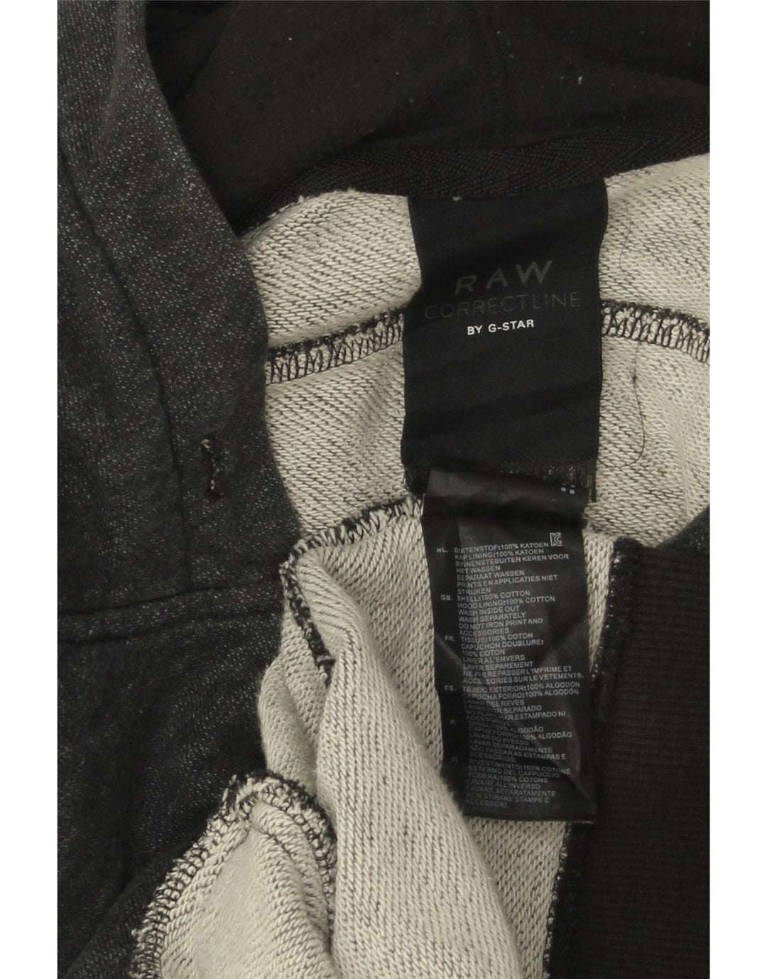 Maglione con cappuccio e zip da uomo G-Star in cotone screziato grigio medio