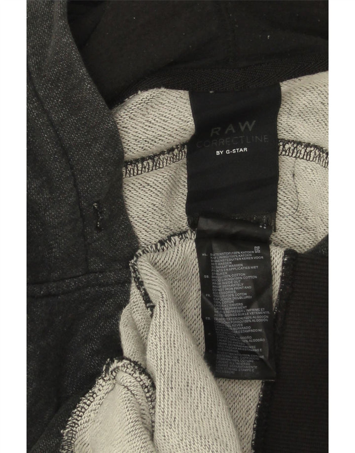 Maglione con cappuccio e zip da uomo G-Star in cotone screziato grigio medio