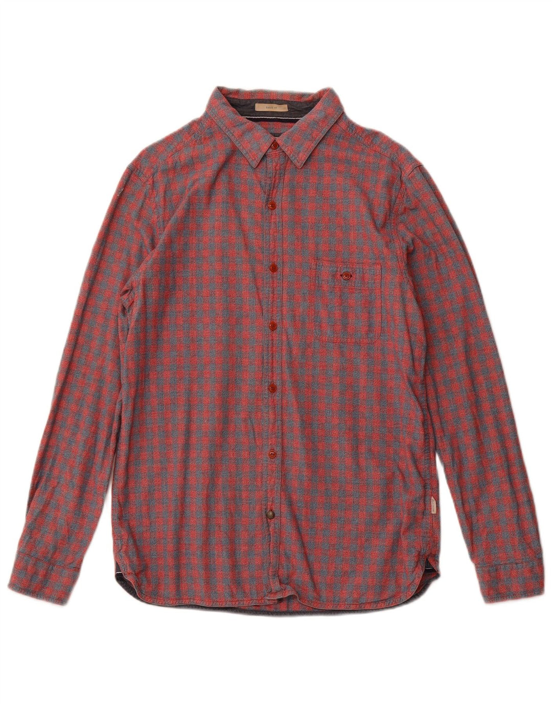 Camicia da uomo in flanella di White Stuff in cotone a quadretti rosso medio