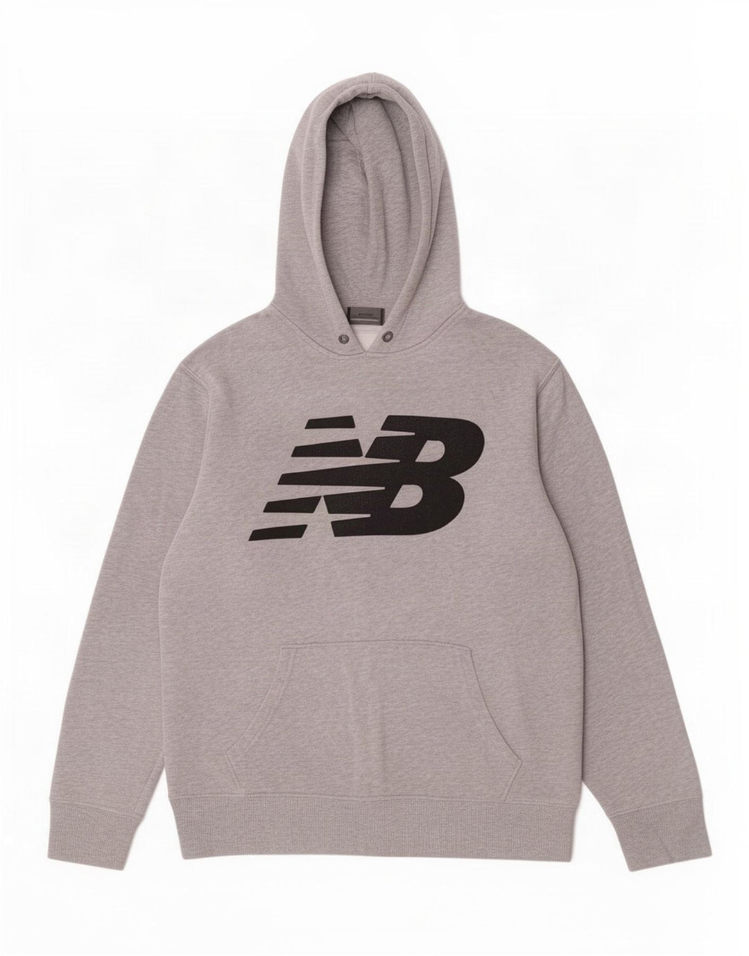 Maglione con cappuccio grafico da uomo New Balance in cotone grigio medio