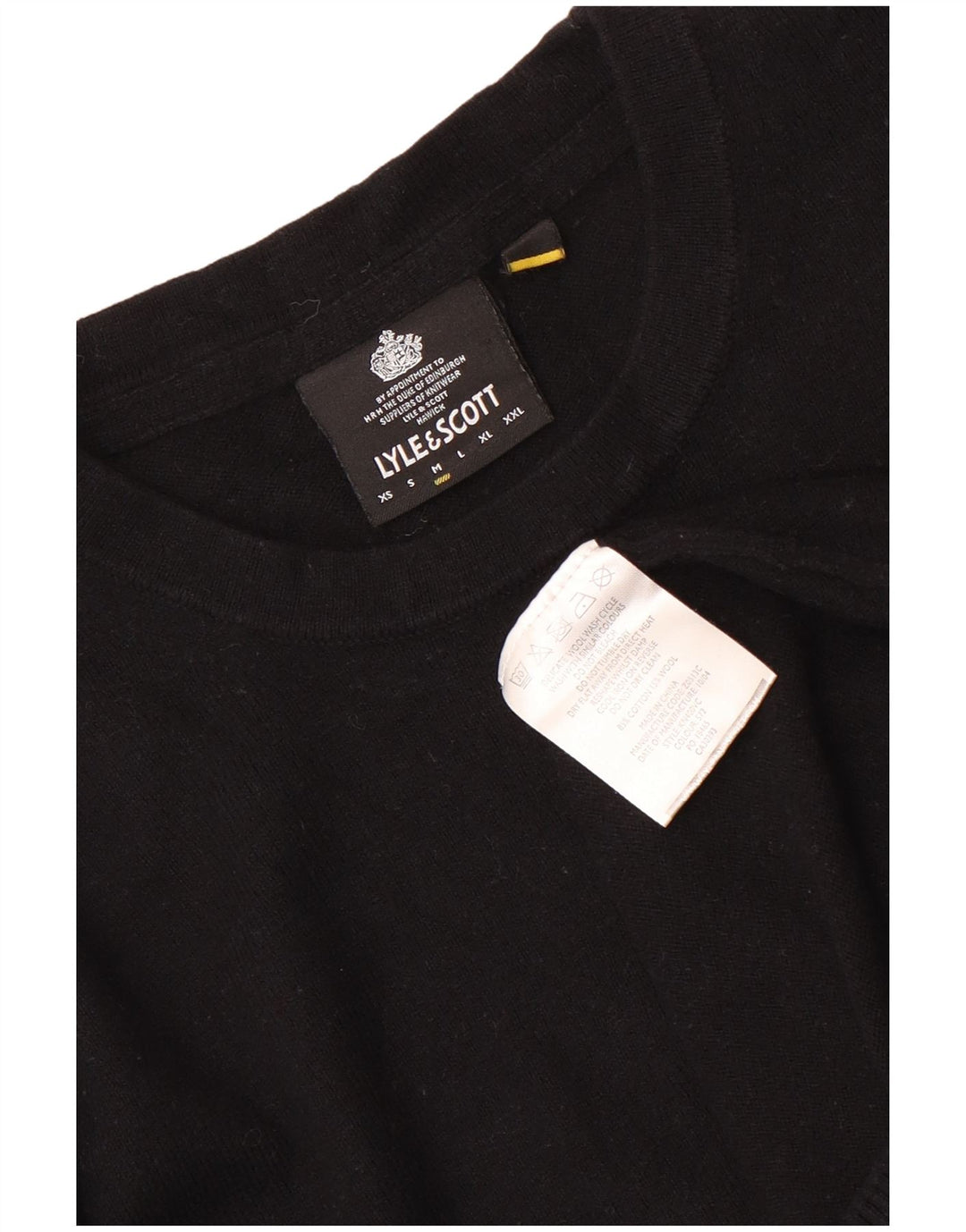 Lyle & Scott Maglione girocollo da uomo in cotone nero medio