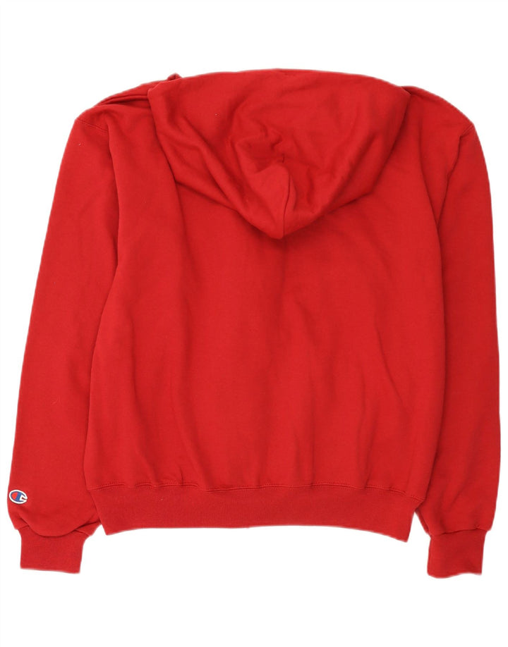 Maglione con cappuccio e zip grafica Champion da uomo Chicago Blackhawks rosso medio