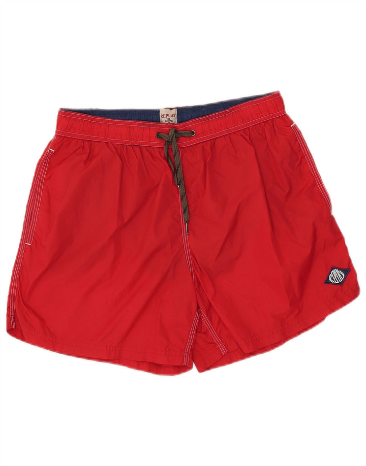Pantaloncini da bagno da uomo Replay rosso medio