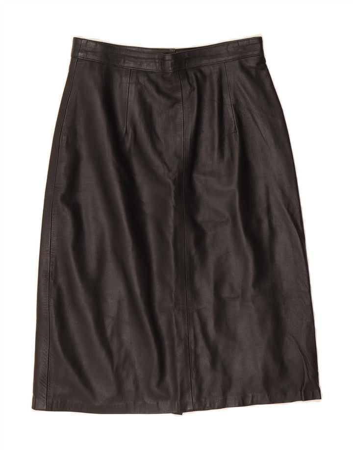 VINTAGE Womens Leather Skirt W28 Medium Black Leather Vintage Vintage and Second-Hand Vintage from Messina Hembry 