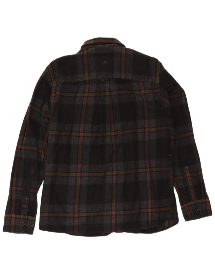 Camicia in flanella da uomo Fat Face, cotone a quadri neri grandi