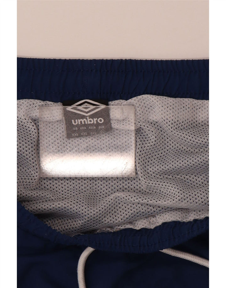 UMBRO Mens Graphic Sport Shorts 2XL Navy Blue Polyester
