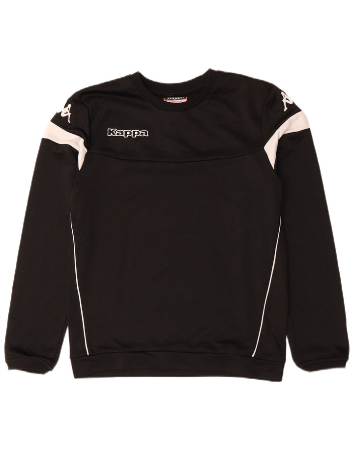 Felpa grafica da uomo Kappa, maglione, colore nero medio, in poliestere color block