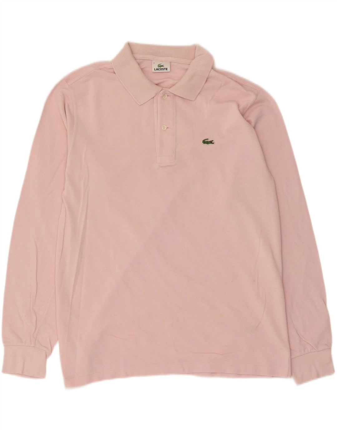 Polo da uomo a maniche lunghe Lacoste taglia 4 in cotone rosa medio