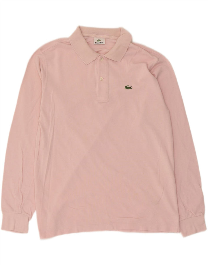 Polo da uomo a maniche lunghe Lacoste taglia 4 in cotone rosa medio