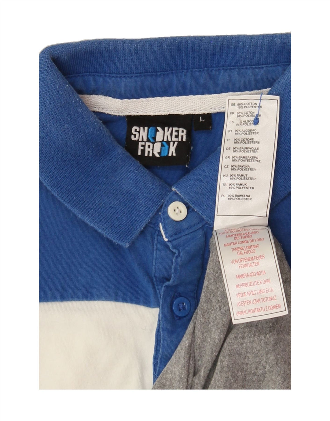 SNEAKER FREAK  Mens Polo Shirt Large Grey Colourblock Cotton Vintage Sneaker Freak and Second-Hand Sneaker Freak from Messina Hembry 