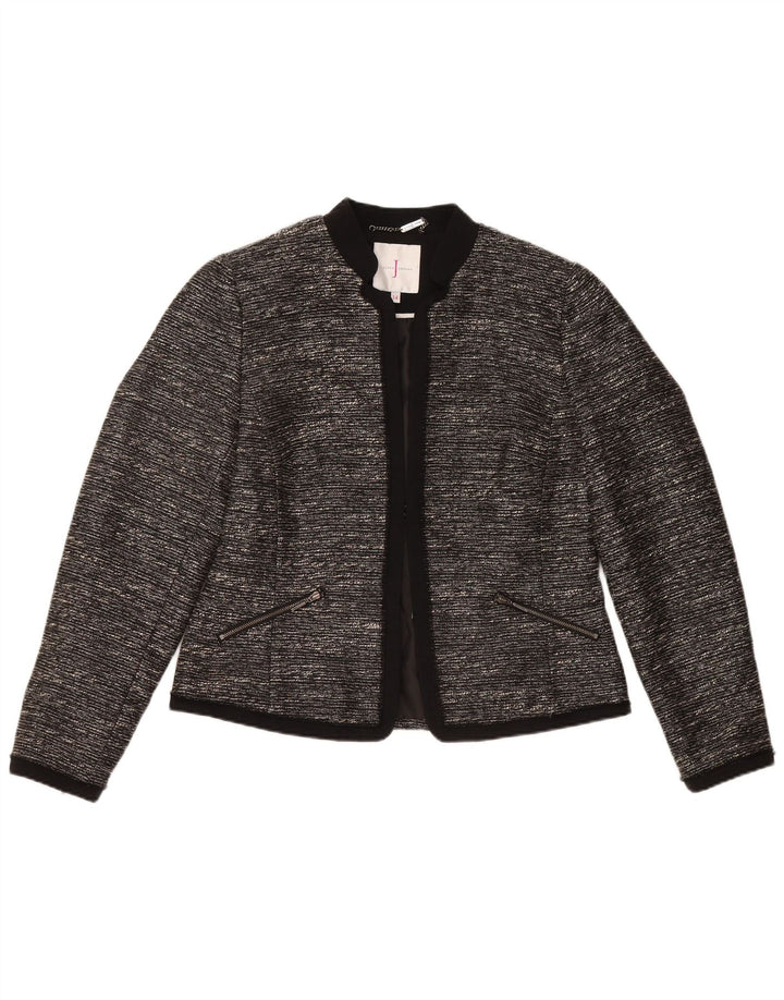 JASPER CONRAN Womens Blazer Jacket UK 14 Medium  Black Flecked Polyester
