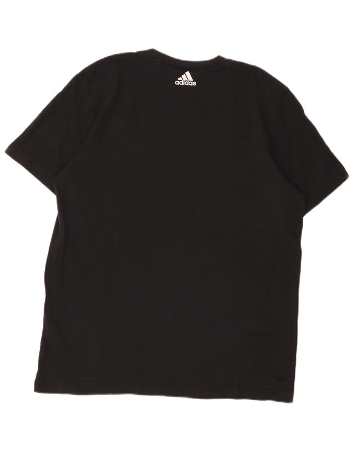 T-shirt grafica da uomo Adidas Top grande in cotone nero