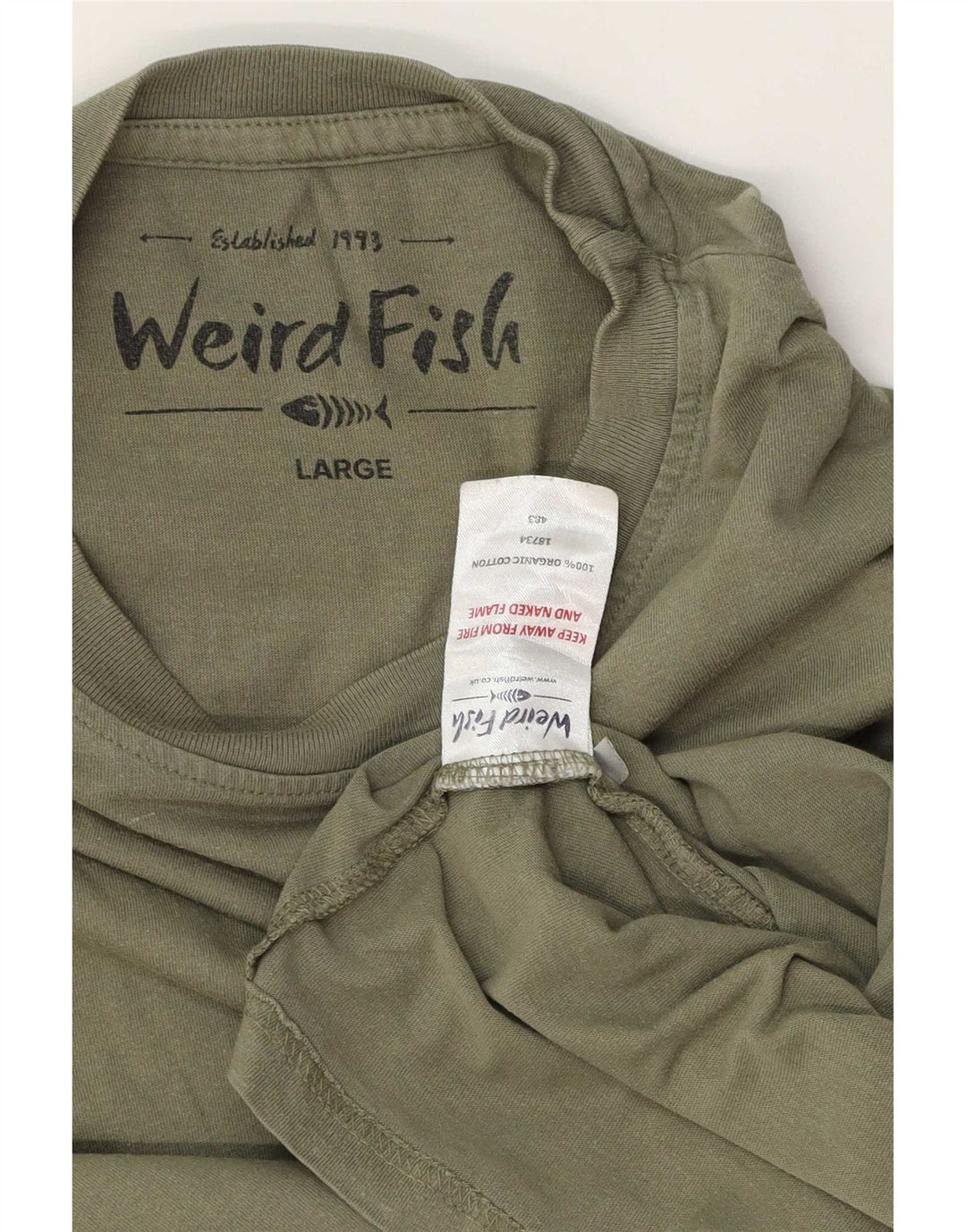 T-shirt grafica da uomo Weird Fish Top grande in cotone kaki