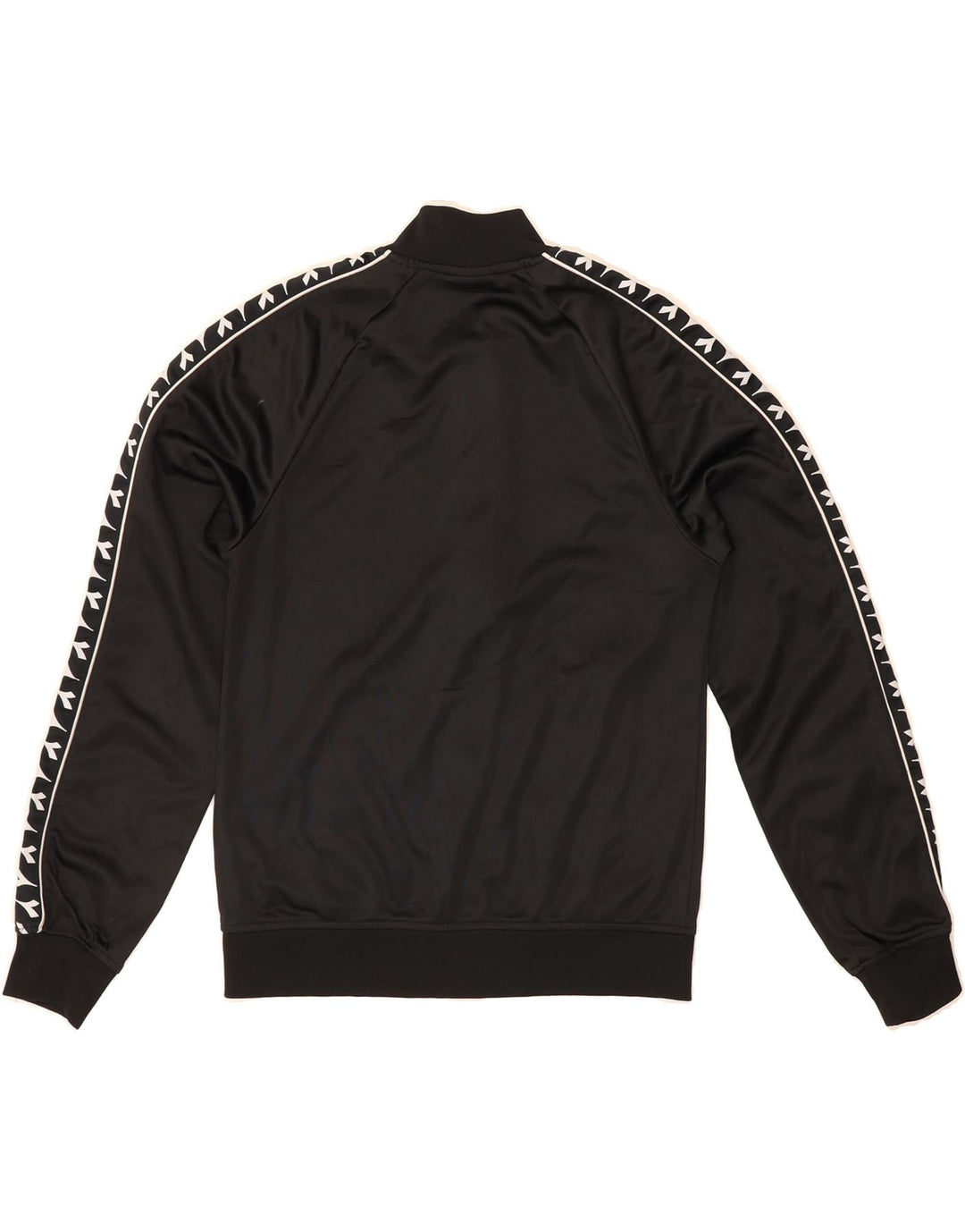 DIADORA Womens Graphic Tracksuit Top Jacket UK 6 XS Black Polyester Vintage Diadora and Second-Hand Diadora from Messina Hembry 