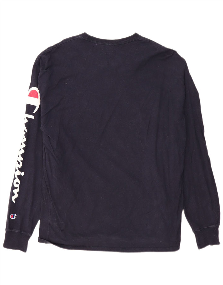 CHAMPION Top grafico da uomo manica lunga XL blu navy