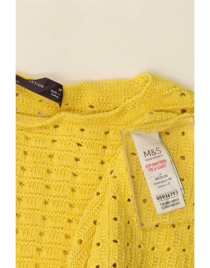 Maglione da donna Marks & Spencer con scollo a barca corto UK 14 Giallo medio