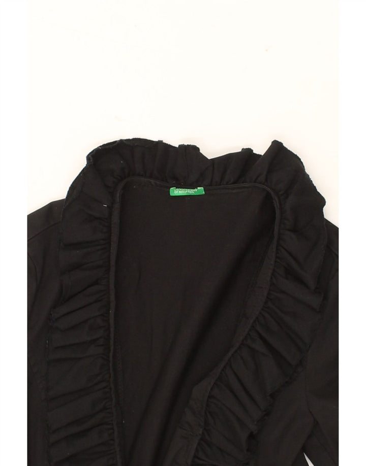 BENETTON Womens Blazer Jacket IT 42 Medium Black Cotton Vintage Benetton and Second-Hand Benetton from Messina Hembry 