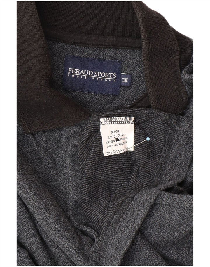 Polo da uomo a maniche lunghe LOUIS FERAUD in cotone grigio medio