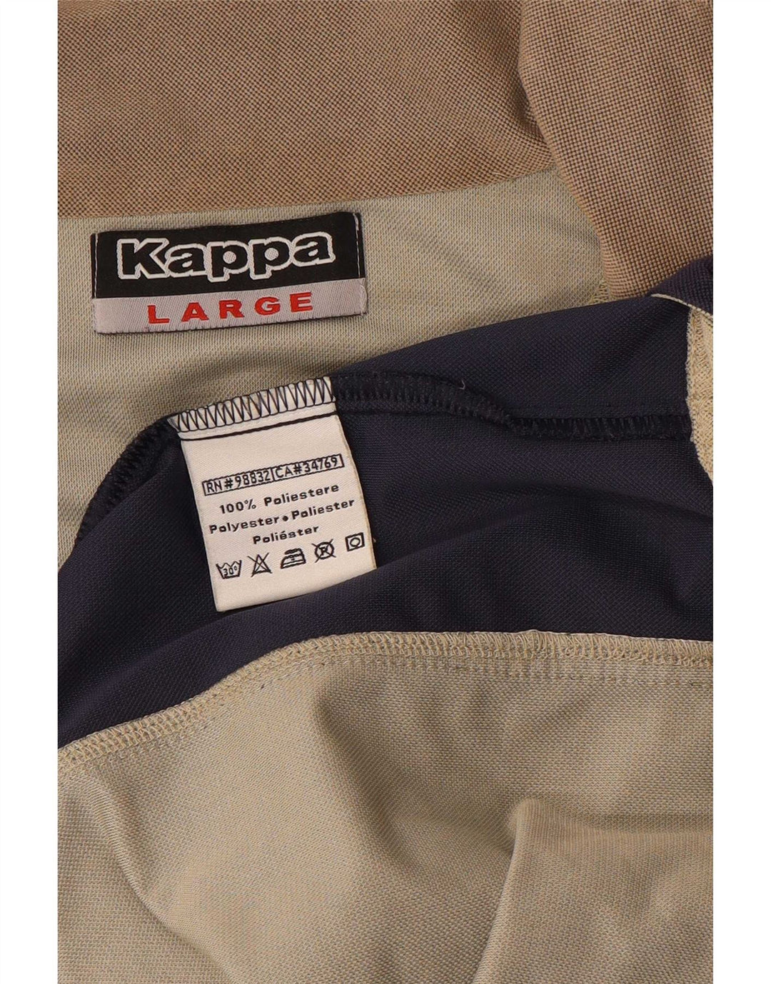 Giacca da tuta da uomo Kappa grande in poliestere color block beige