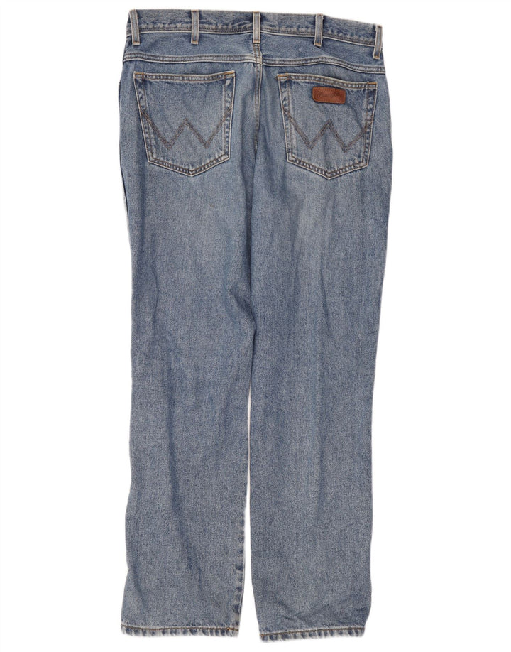 Jeans dritti da uomo Wrangler vestibilità regolare W36 L32 cotone blu
