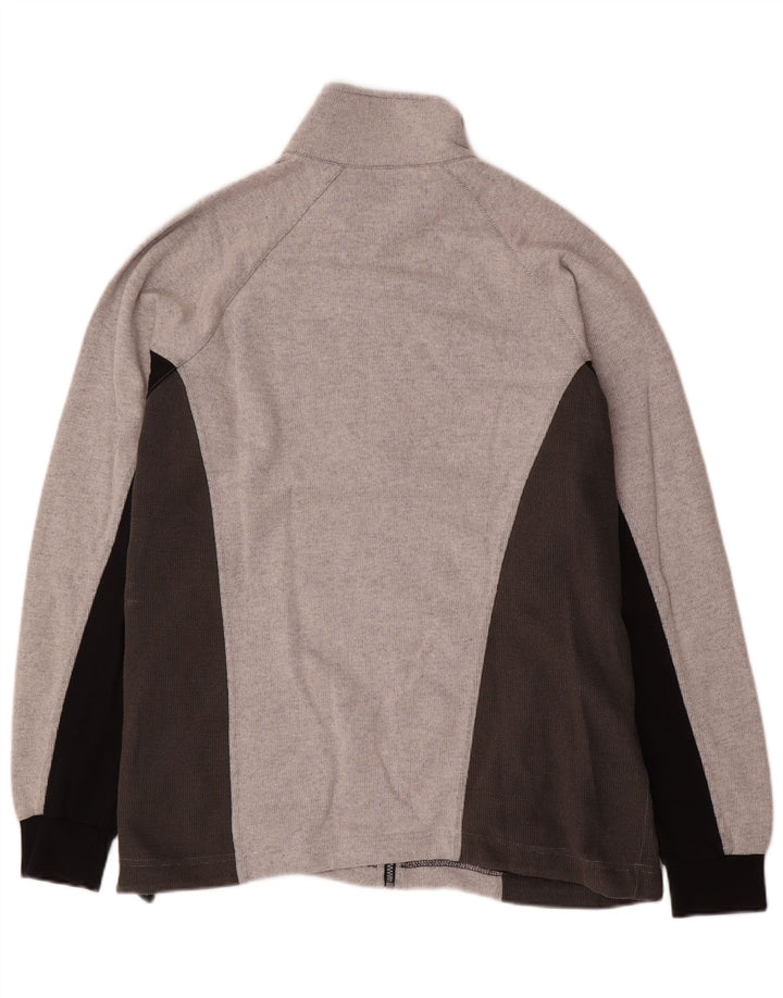 Giacca da tuta da uomo ASICS, giacca grande, in cotone color block grigio