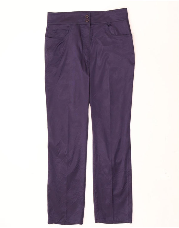 Pantaloni casual dritti da donna Krizia UK 14 Medium W30 L28 Blu Navy