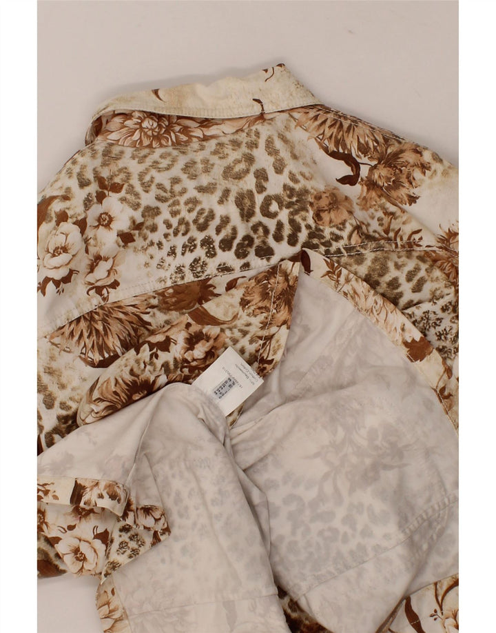 VINTAGE Womens 5 Button Blazer Jacket UK 18 XL Brown Floral Wool Vintage Vintage and Second-Hand Vintage from Messina Hembry 