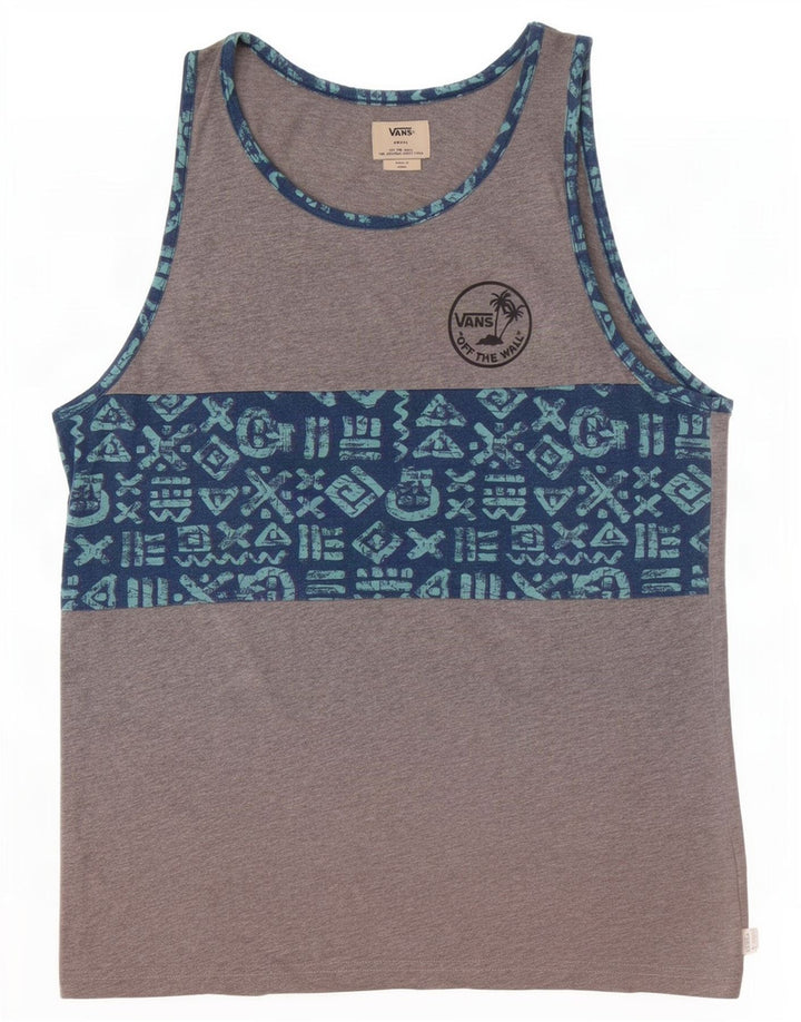 Canotta grafica da uomo Vans Small grigia geometrica